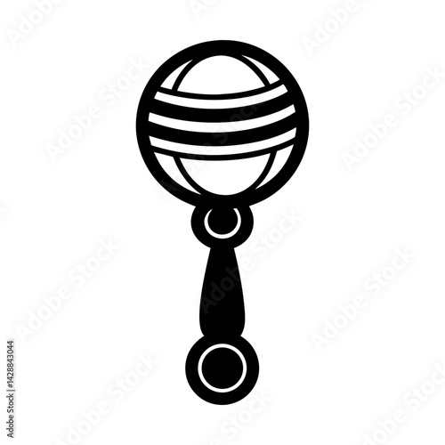 Vintage baby rattle toy vector graphic illustration silhouette