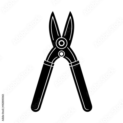 Illustration of gardening shears for horticulture use silhouette