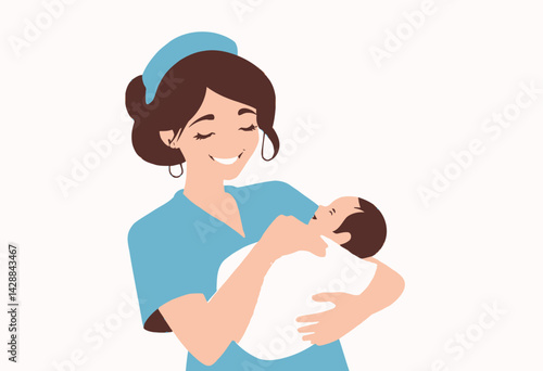 Illustrative representation for concept honoring the International Midwives Day celebration