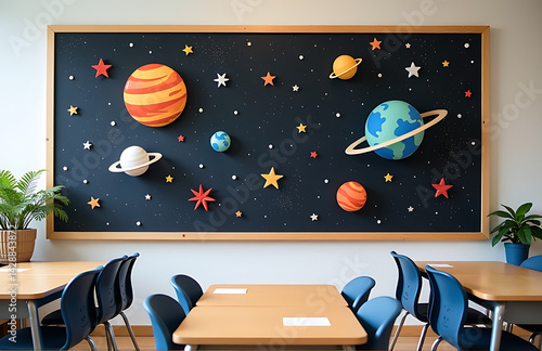 Obraz na płótnie Space Themed Classroom Decorations For Star Wars Day w salonie