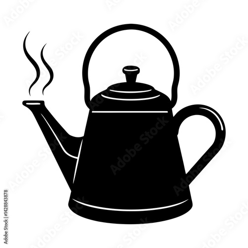 Vintage teapot vector illustration for tea time silhouette