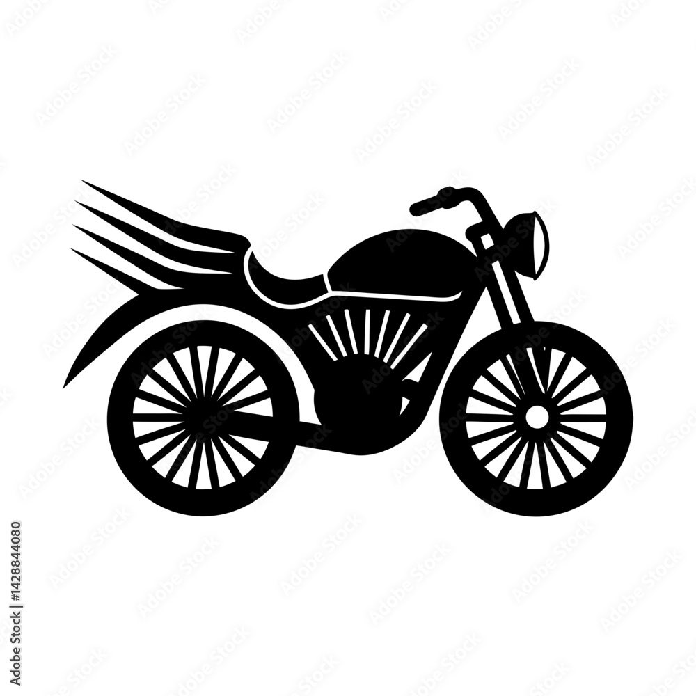 Fototapeta premium Vintage motorcycle vector graphic design element art silhouette