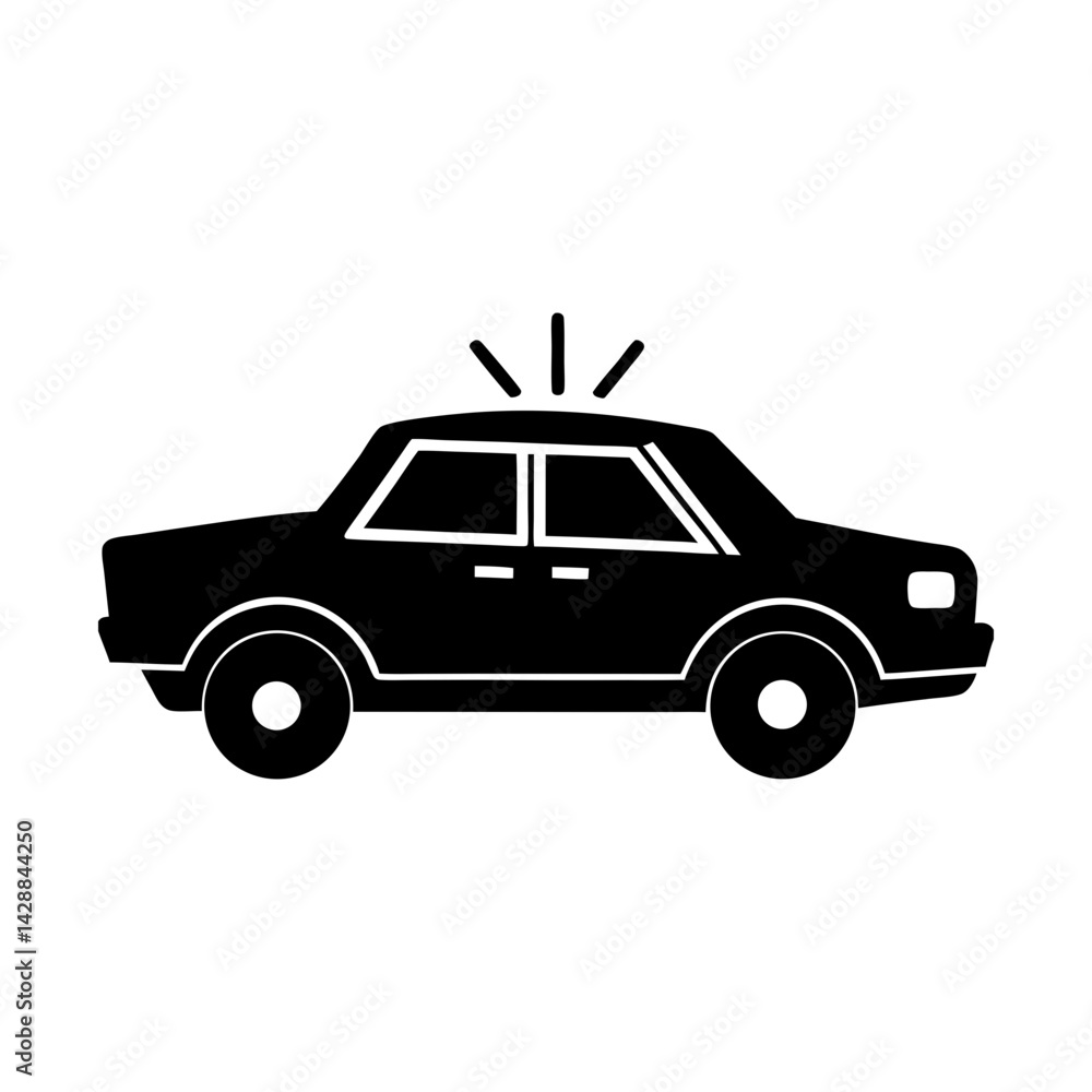 Obraz premium Police car vector graphic law enforcement vehicle art silhouette