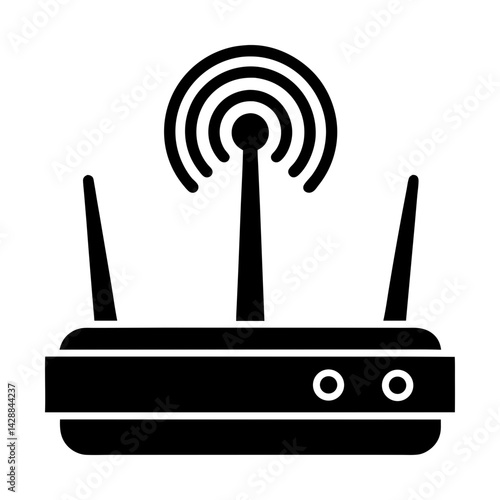 Wireless router vector for internet connectivity icon silhouette