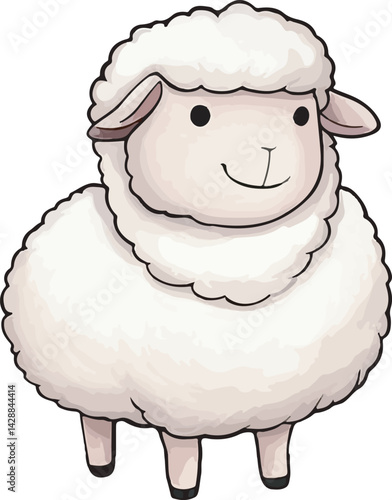 ute Cartoon Sheep Set in Vector Style