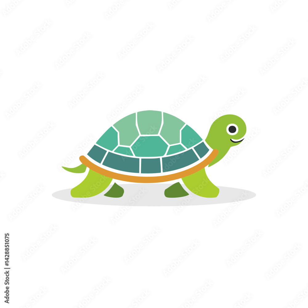 Obraz premium Vector Illustration of turtle, Cute reptile Character for decor.