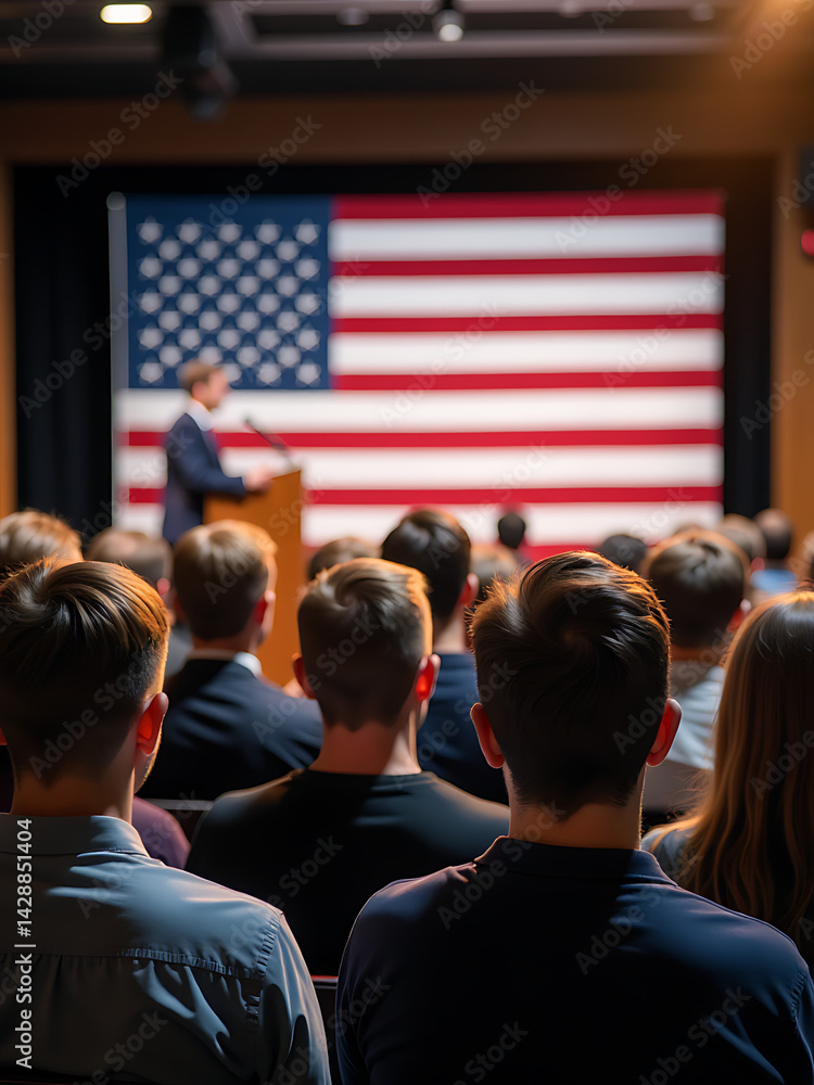 People Attending An Inspirational Labor Day Speech Photo Style 10