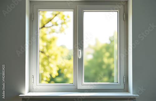 Obraz na płótnie Open Window With Fresh Air Symbolizing Asthma Relief On World Asthma Day w salonie