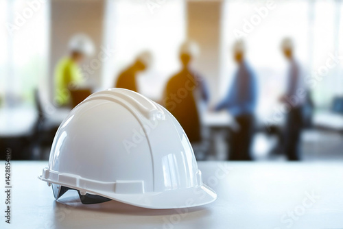 건설현장의 하얀 안전모