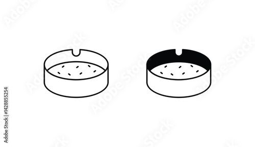 Ashtray icon design with white background stock illustration