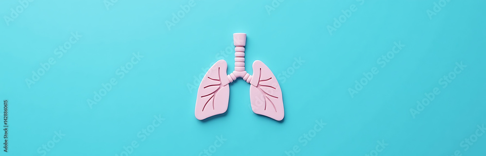 Lungs Icon With Blue Background For Asthma Support On World Asthma Day