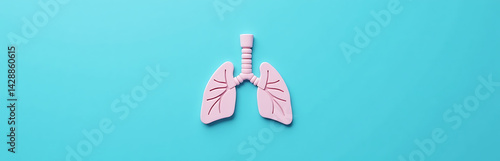Obraz na płótnie Lungs Icon With Blue Background For Asthma Support On World Asthma Day w salonie