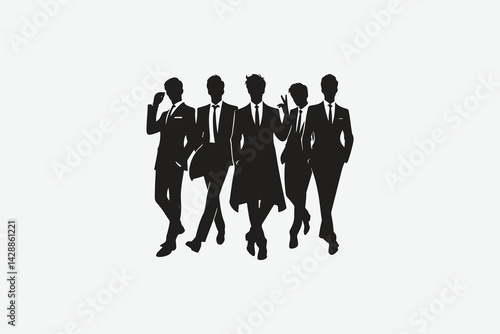 Friends chilling squad silhouette