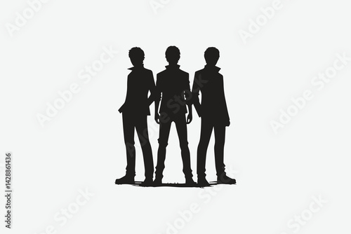 Friends chilling squad silhouette