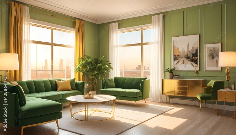 Fototapeta premium interior modern design room 3d