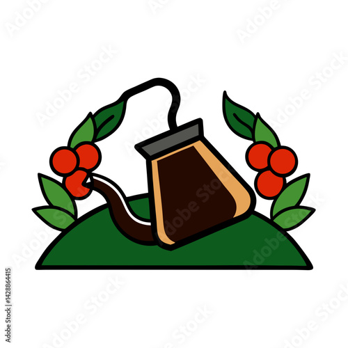 vector illustration of coffee pot