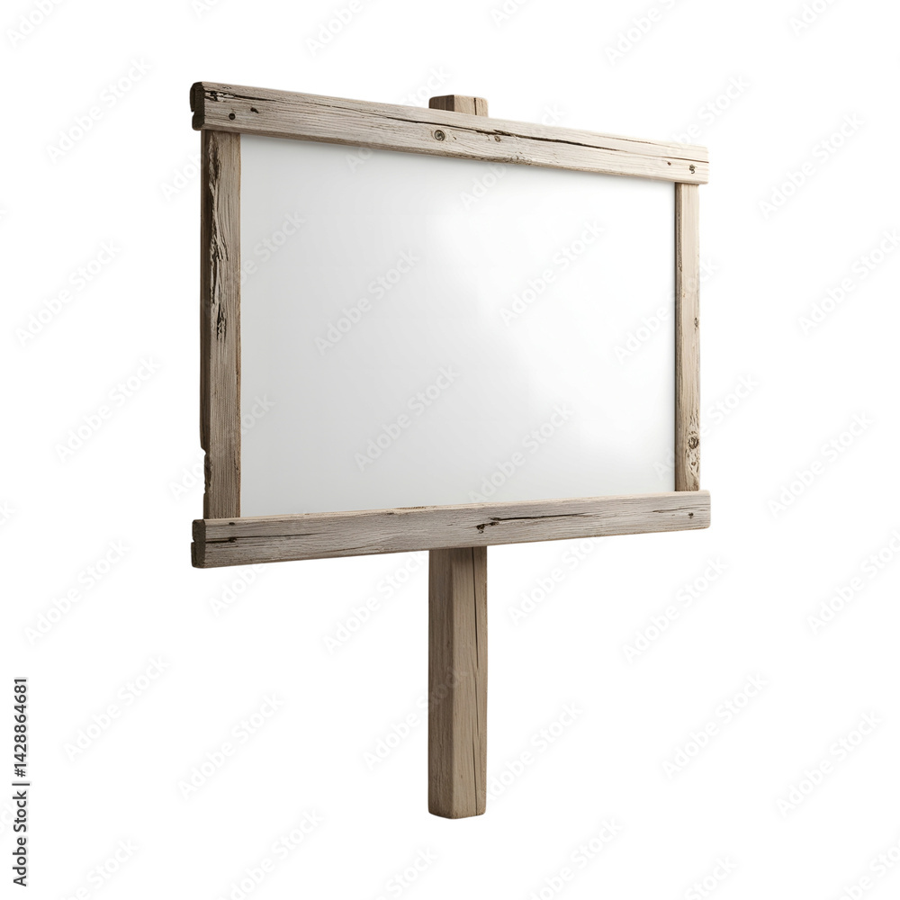 Fototapeta premium Artificial Intelligence Blank Rustic Wooden Sign Isolated on Transparency