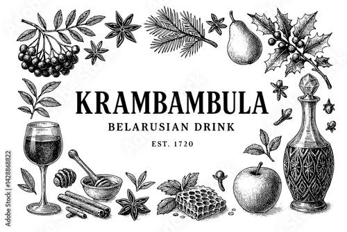Exploration of Krambambula, a rich tradition of Belarusian beverage with historical significance and botanical artistry