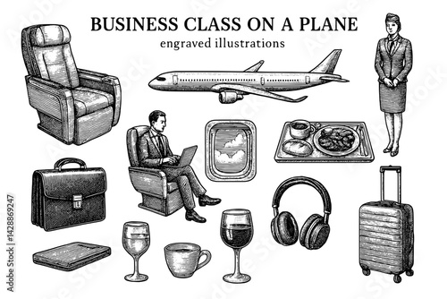 Luxurious travel experience in business class showcasing comfort and elegance on a modern aircraft during a journey