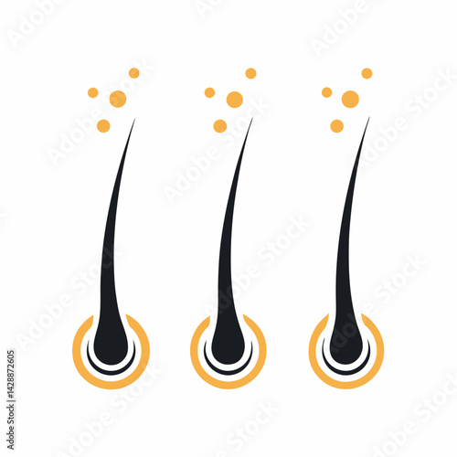 Simple Hair Growth Vector art Graphic Illustration.