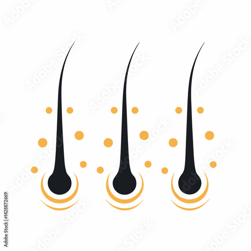 Simple Hair Growth Vector art Graphic Illustration.