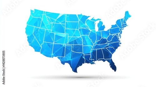 Detailed map illustration of the united states highlighting corporate headquarters as key business locations across the nation