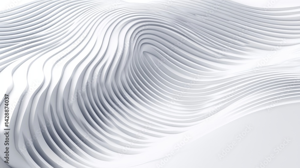 Obraz premium Abstract 3D illustration with dynamic technology line pattern and glowing light trails, representing futuristic digital structure, modern innovation, data stream movement in virtual cyberspace design