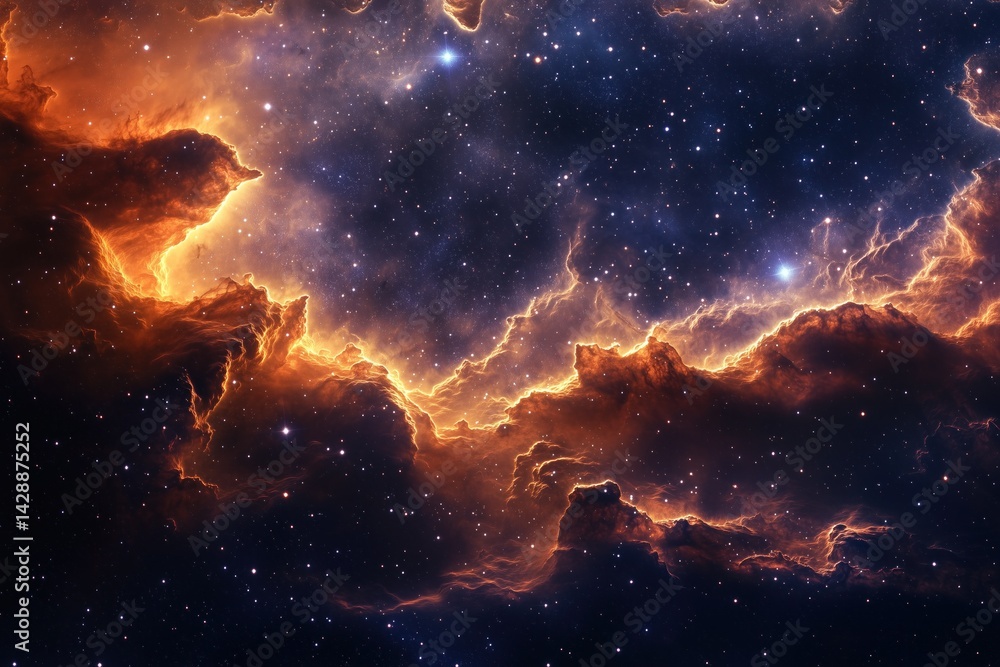 Stunning Nebula with Starry Skies Stunning Nebula with Starry Skies