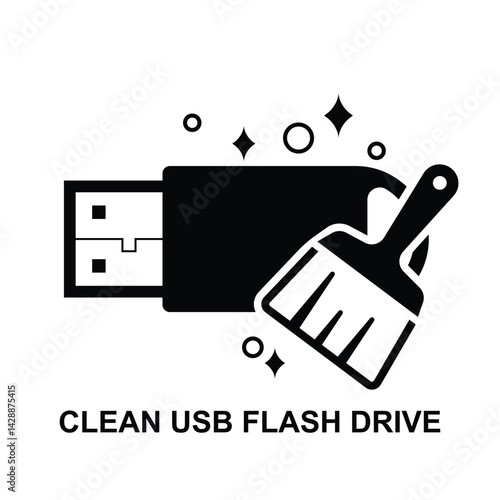 Clean usb flash drive icon isolated on background vector illustration.