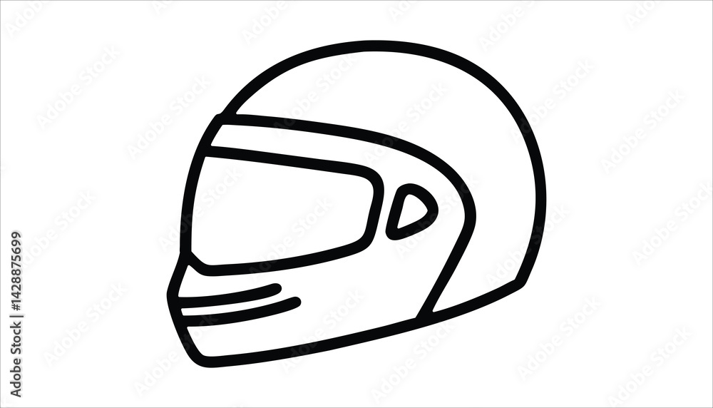 Fototapeta premium Motorcycle Helmet Icon Outline Design