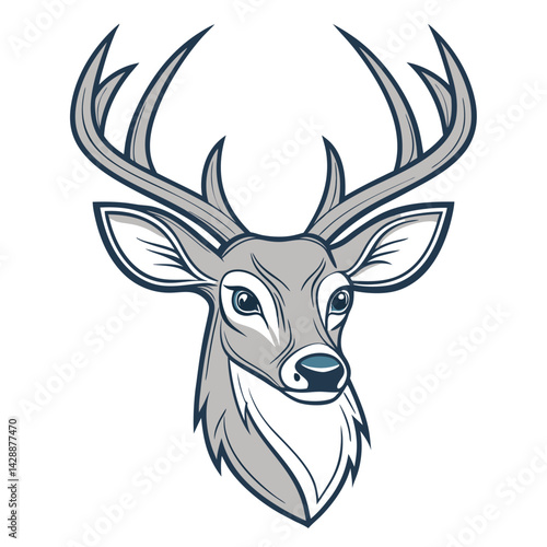 Detailed illustration of a deer head