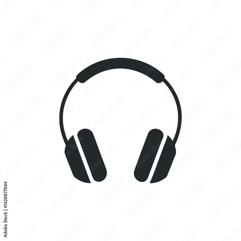 Obraz premium Simple Minimalist Illustration Of Headphones Isolated On White Background Vector Element For Music And Audio