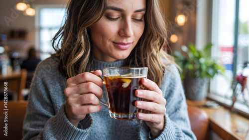 She took a sip of fresh cold brew coffee