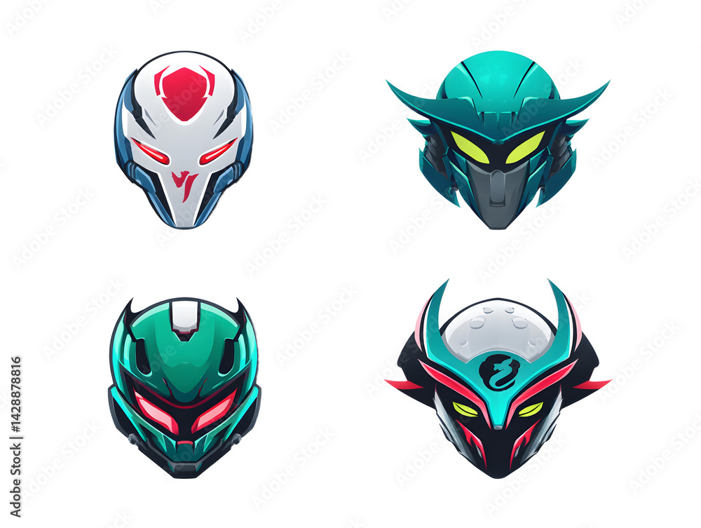 Abstract digital faces design elements teal white modern graphic illustration Abstract digital faces design elements teal white modern graphic illustration