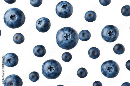 Wallpaper Mural A vibrant arrangement of blueberries scattered against a black background, showcasing their rich color and texture. Torontodigital.ca