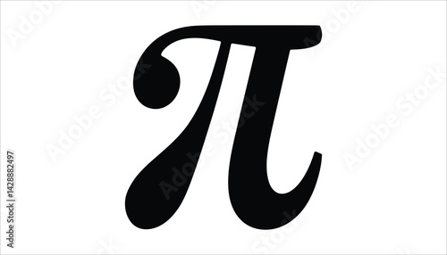 Pi symbol vector black math sign isolated education icon