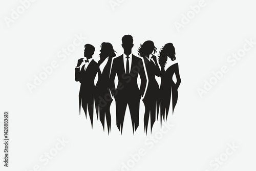 Friends chilling squad silhouette