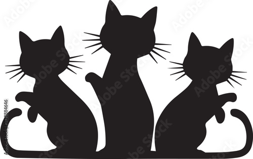 black cats sat