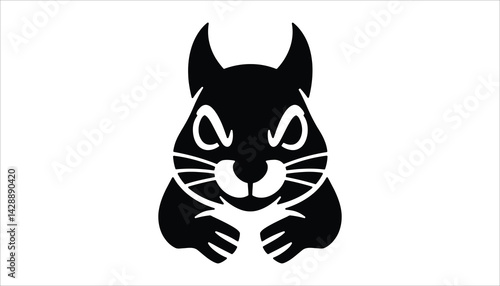Stylized squirrel vector illustration cartoon animal logo design