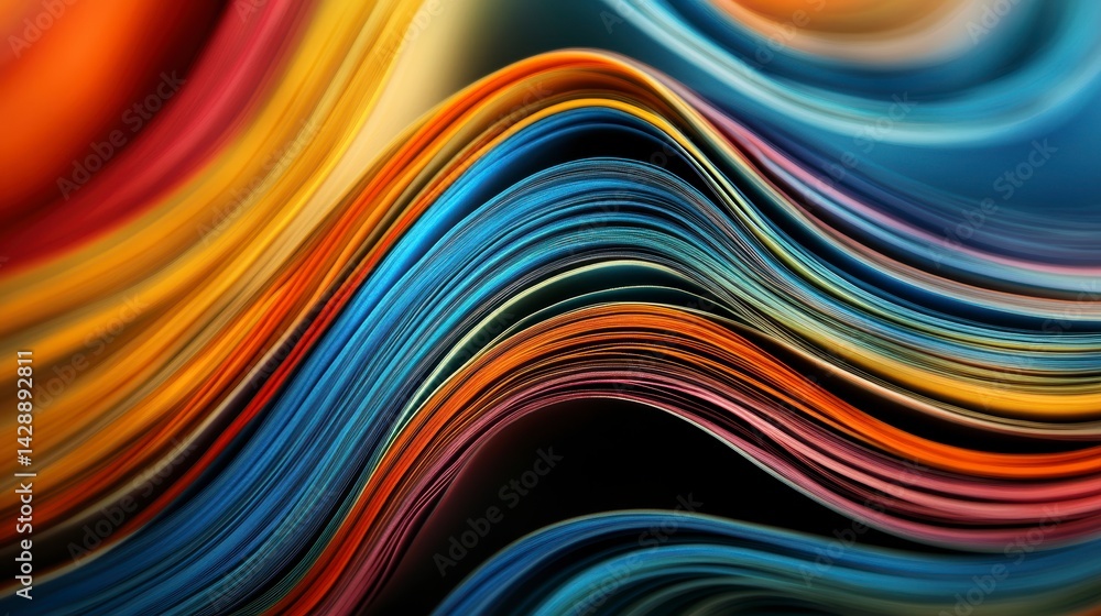Abstract colorful wavy stripes background. Abstract colorful wavy stripes background.