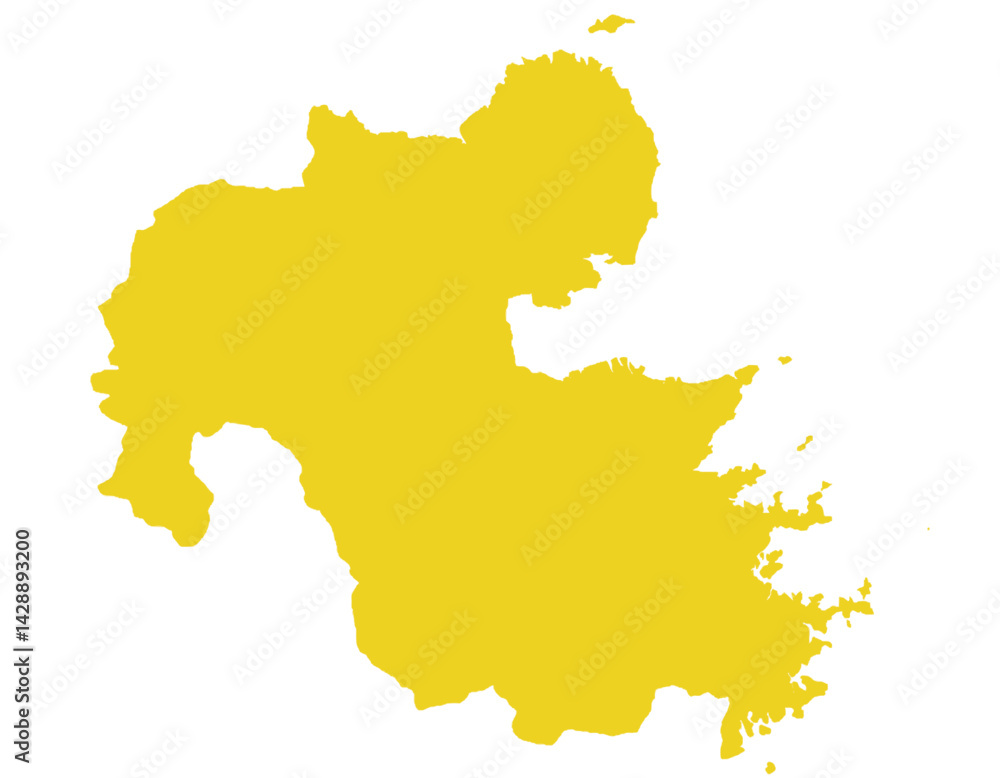 Fototapeta premium 大分県 地図 黄色 イラスト