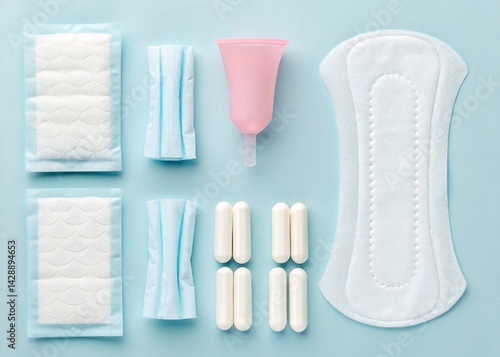  Feminine hygiene products: pads, Menstrual cup photo