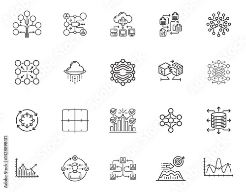 20 Machine Learning Icons set
