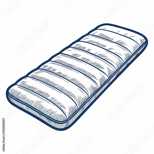 Photos Create a bold, vector illustration of a camping sleeping pad, emphasizing thick outlines and clean lines