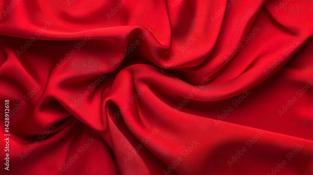 Obraz premium Closeup Red Fabric Texture With Drape