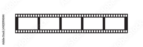 Film strip isolated vector icon. Retro picture with film strip icon. Film strip roll. Video tape photo film strip frame vector on white background. eps10