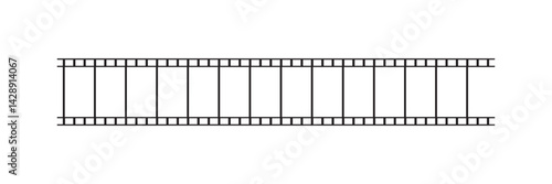 Film strip isolated vector icon. Retro picture with film strip icon. Film strip roll. Video tape photo film strip frame vector on white background. eps10