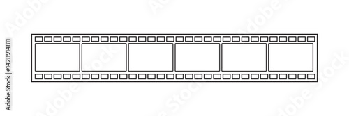 Film strip line icon simple design, film strip icon used for videography elements, cinema reel. Filmstrip with frames, photo and videos for camera.