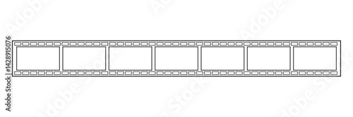 Film strip line icon simple design, film strip icon used for videography elements, cinema reel. Filmstrip with frames, photo and videos for camera.
