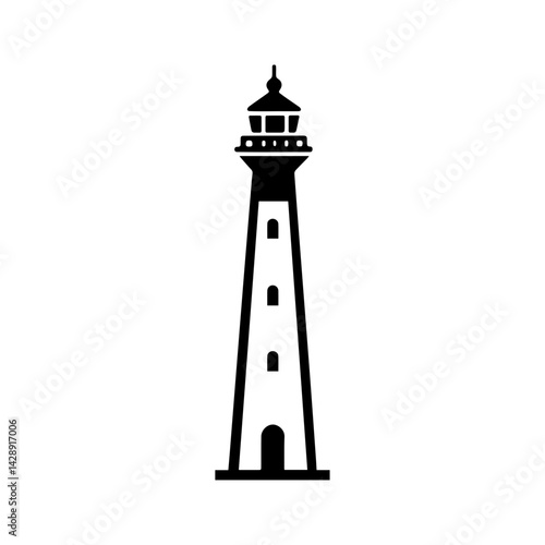 Tall Lighthouse Icon in Flat, Outline & Realistic Styles